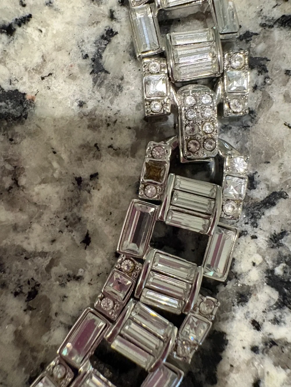Vintage St. John Faux Diamond and Silver 18" Choker - Picture 4 of 7
